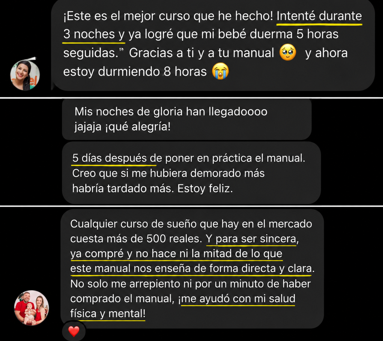 Reseña de WhatsApp de mamá feliz con el Manual